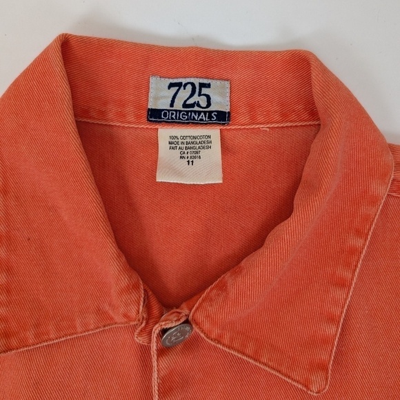 *Free with Purchase* Y2K Orange Denim Vest Jean Sleeveless Bright - Picture 5 of 10